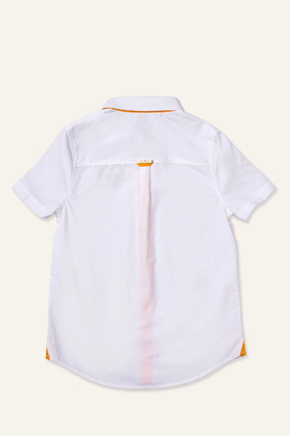 Boys White Shirt with Anime Embroidery