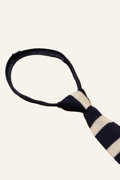 Boys Navy Blue Stripes Tie