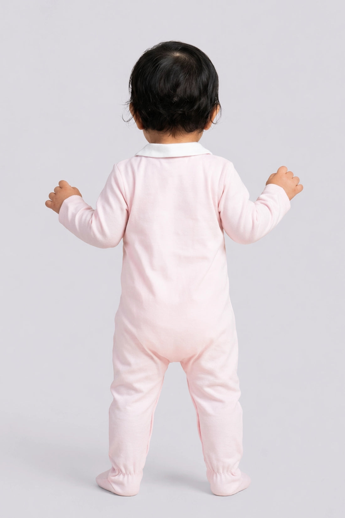 Baby Girls Pink Embroidered Cotton Romper