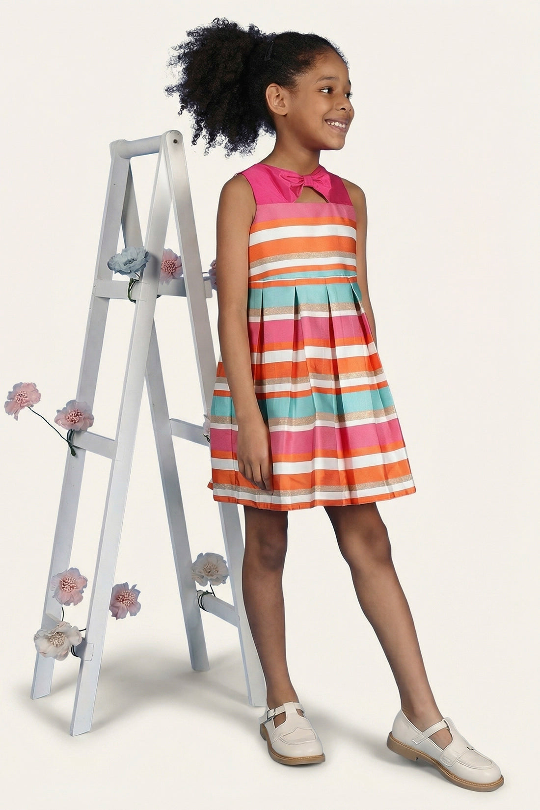 Girls Multicoloured Striped Dress