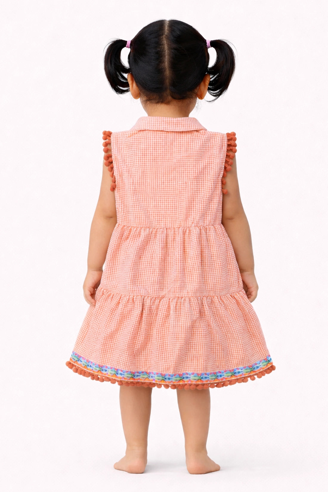 Baby Girls Multi Checked Cotton Dress