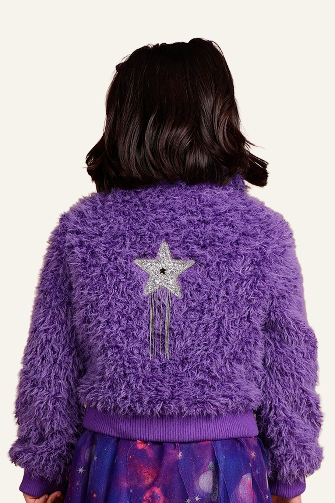 Girls Purple Fur Jacket