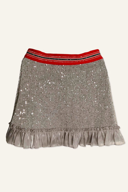 Girls Silver Sequins Skirt
