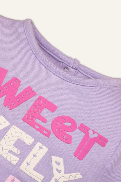 Baby Girls Lilac Sweat Shirt With Track Pant