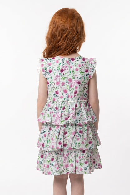 Girls Multi Safari Print Sleeveless Dress