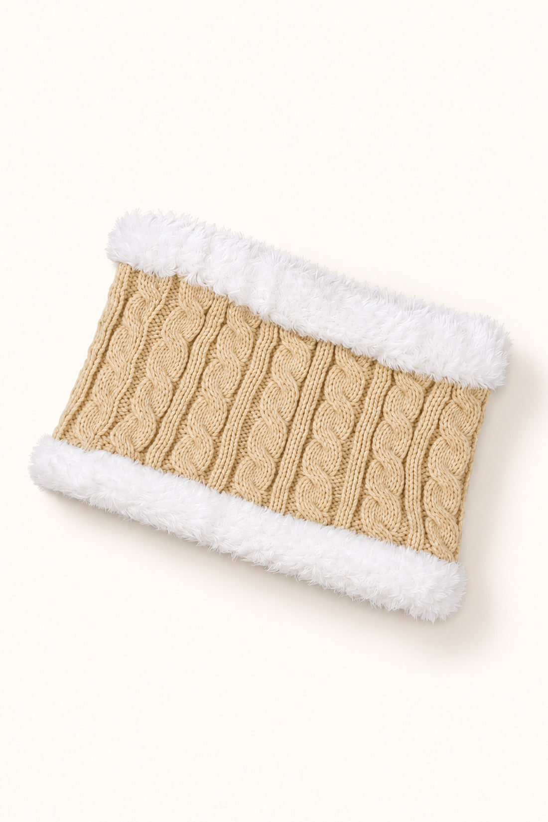 Unisex Beige Solid Knit Gift Set