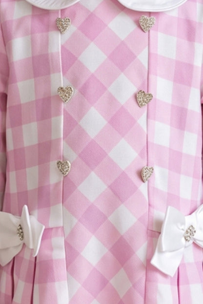 Baby Girls Pink Checked Cotton Summer Dress
