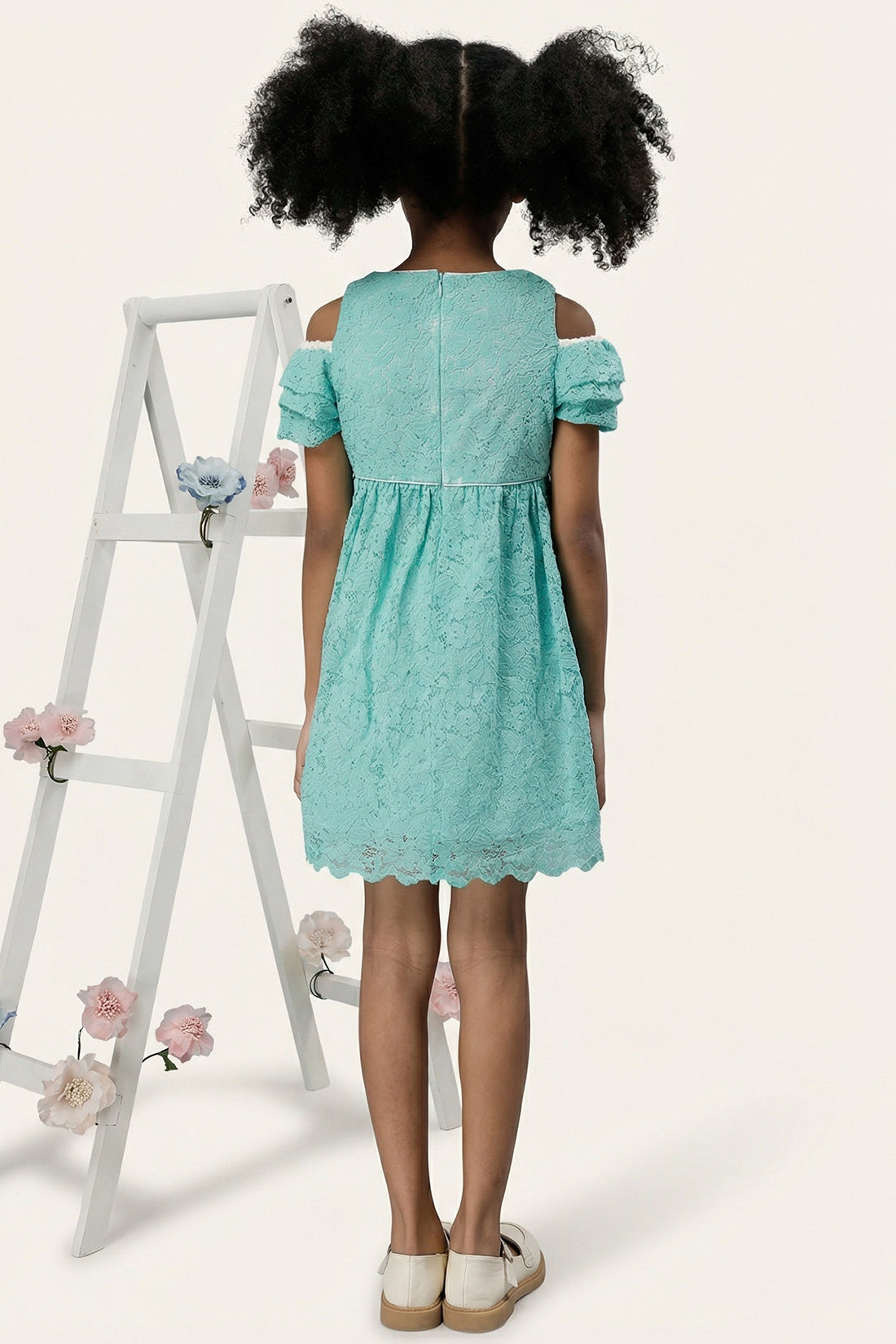 Girls Mint Lace Dress