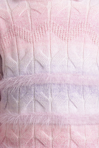 Girls Pink Solid Sweater