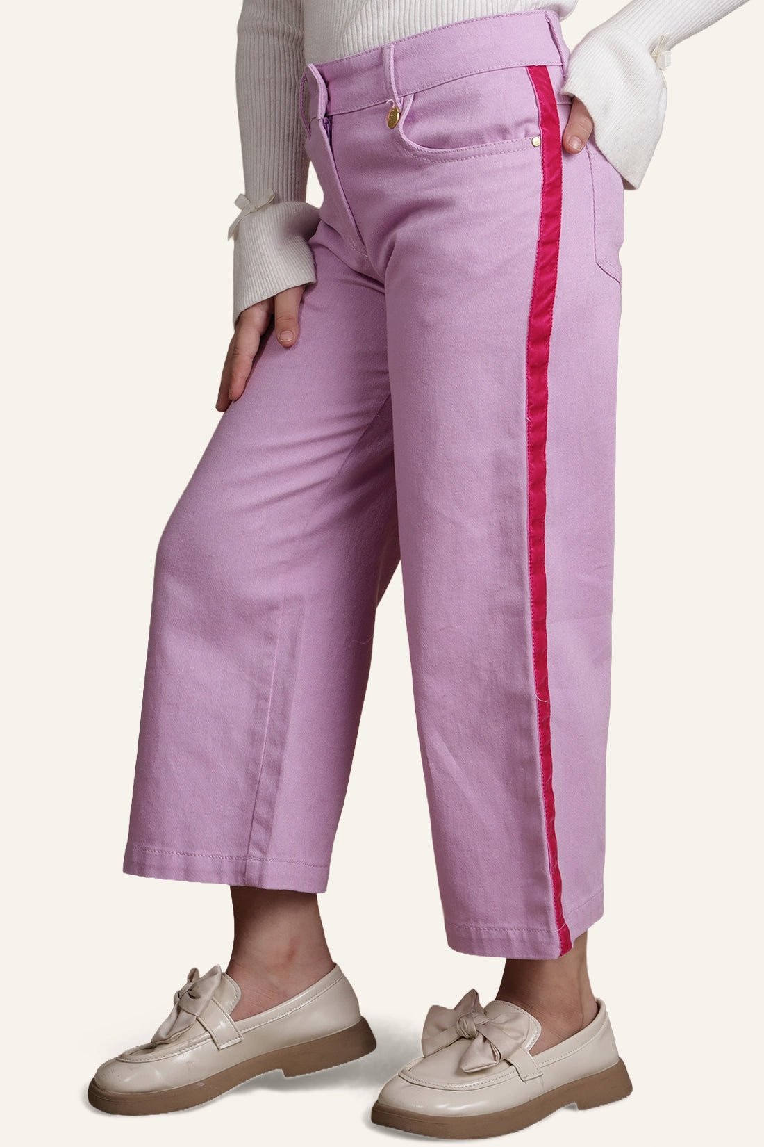 Girls Lilac Flared Jeans