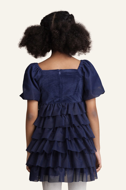 Girls Navy Blue Dress – Party Wear