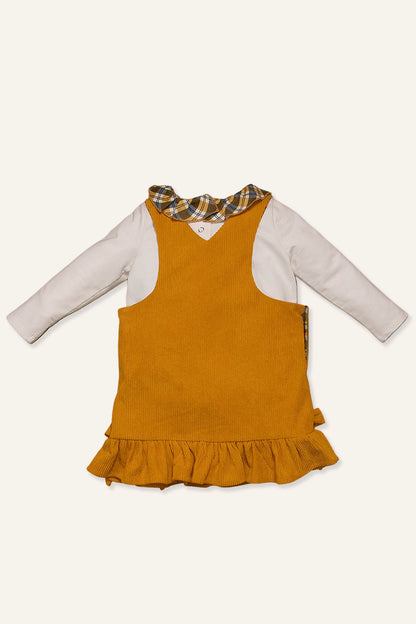 Baby Girls Mustard Dangri with t-shirt