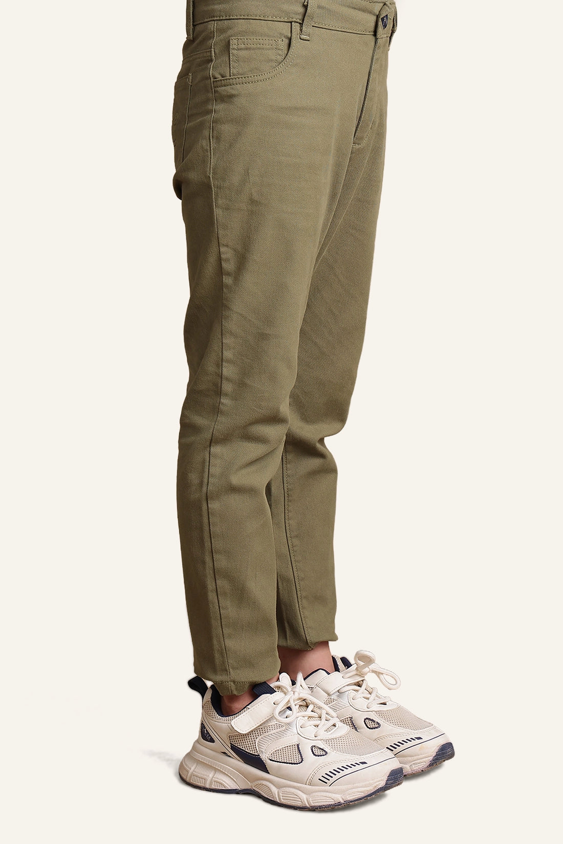 Boys Olive Regular Fit Trouser