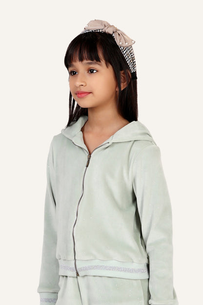 Girls Mint Zipper Hoody