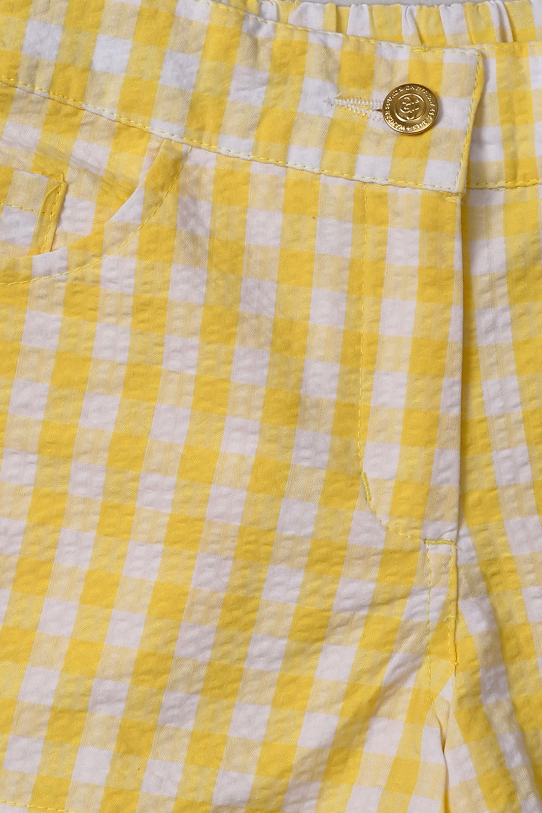 Girls Lemon Check Hot Shorts