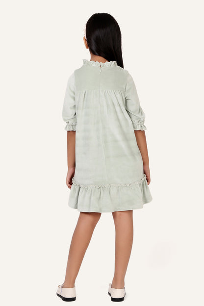 Girls Mint Solid Dress