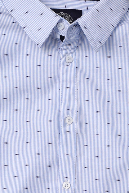 Boys  Blue and White Striped Shirt