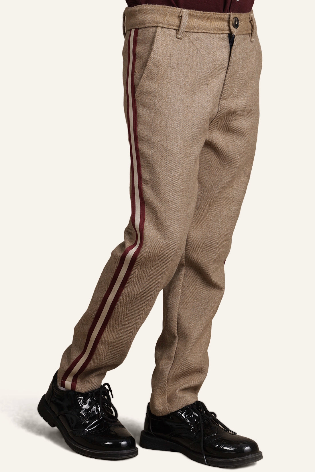 Boys Beige Abstract Trouser
