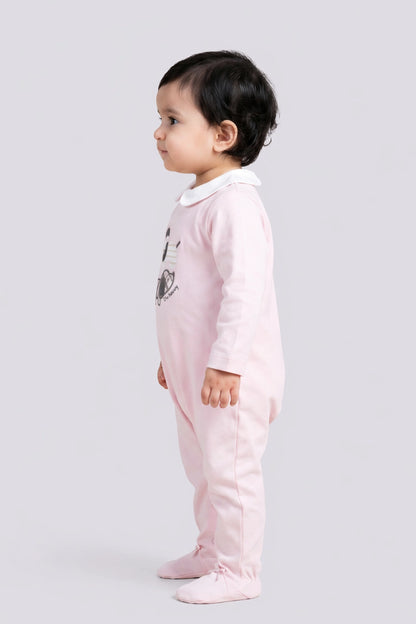 Baby Girls Pink Cotton Romper