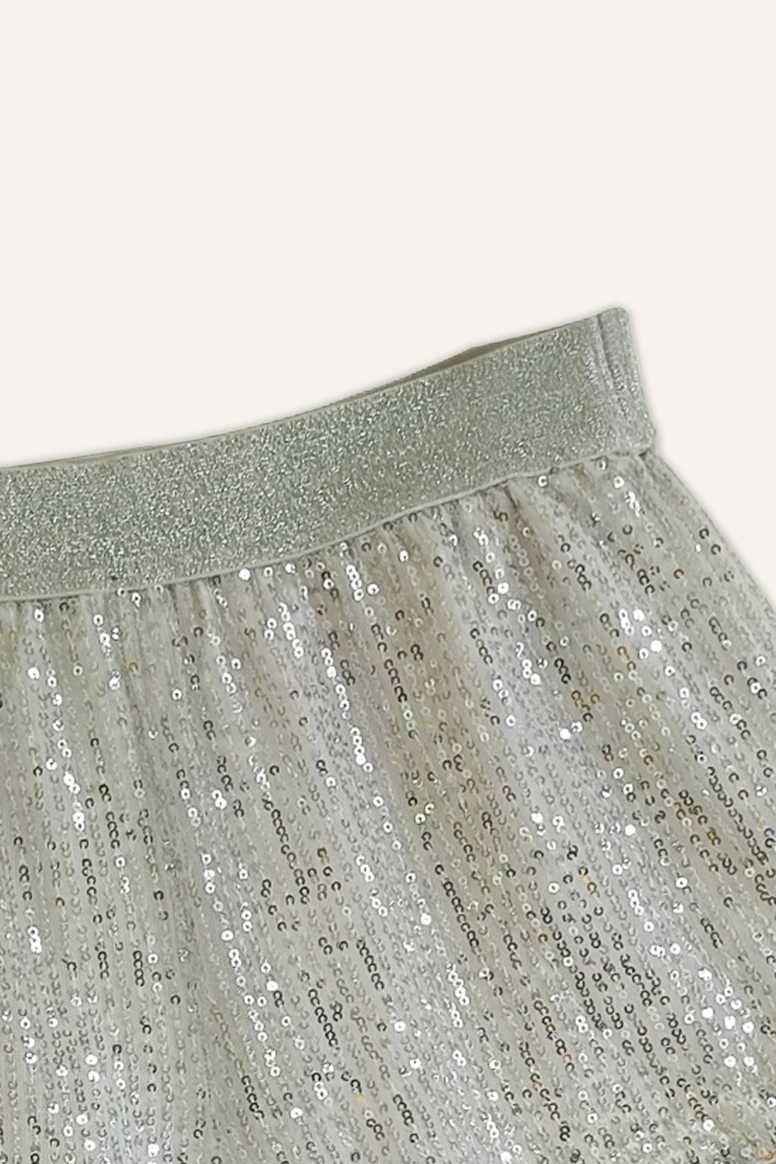 Girls White Sequin Short