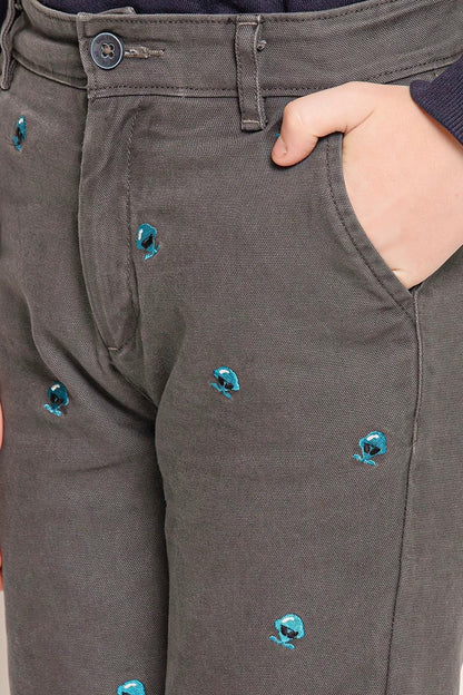 Boys Grey Straight Fit Trouser