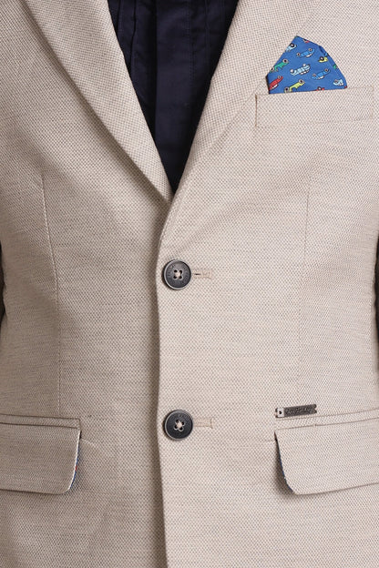 Boys Grey Solid Blazer
