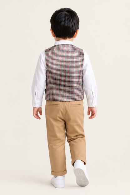 Baby Boys Multicolour Cotton Blend V-Neck Set