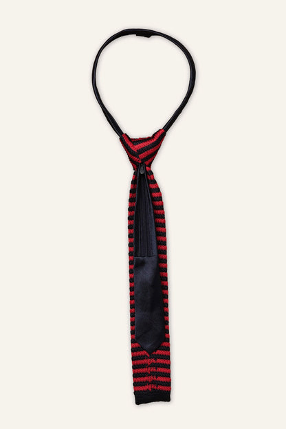 Boys Red Woven Stripes Tie