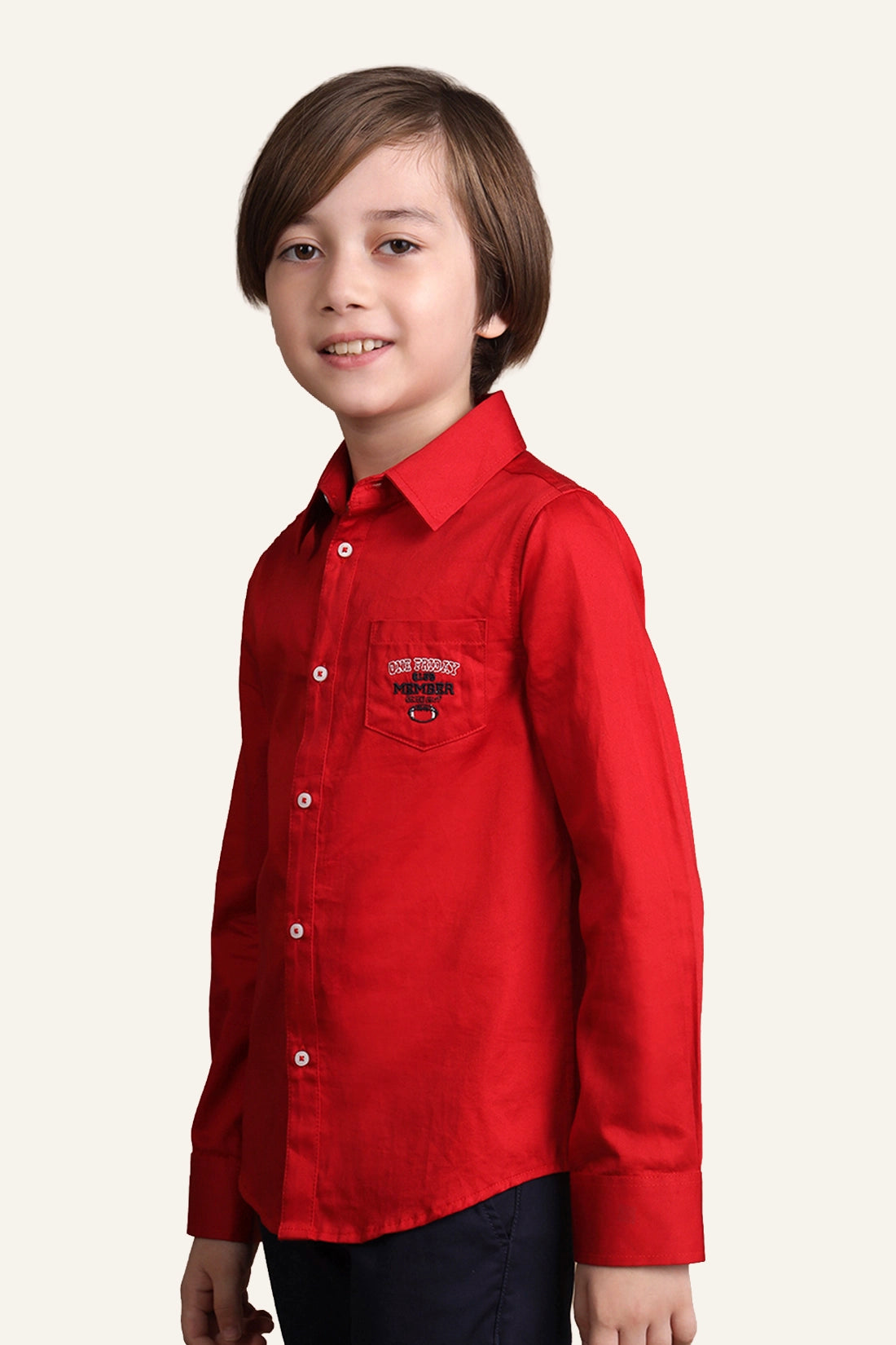 Boys Red Collared Shirt