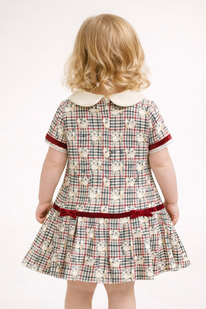 Baby Girls Multi Check Cotton Dress