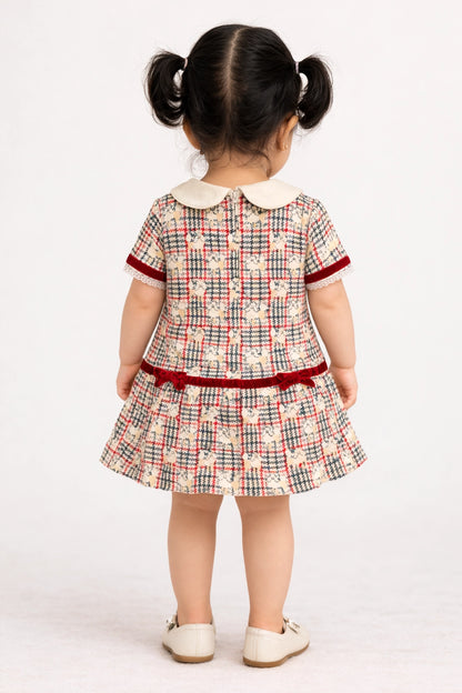 Baby Girls Multi Check Cotton Dress
