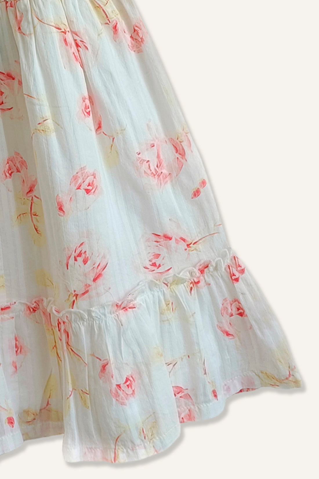 Girls Off White Floral Dress