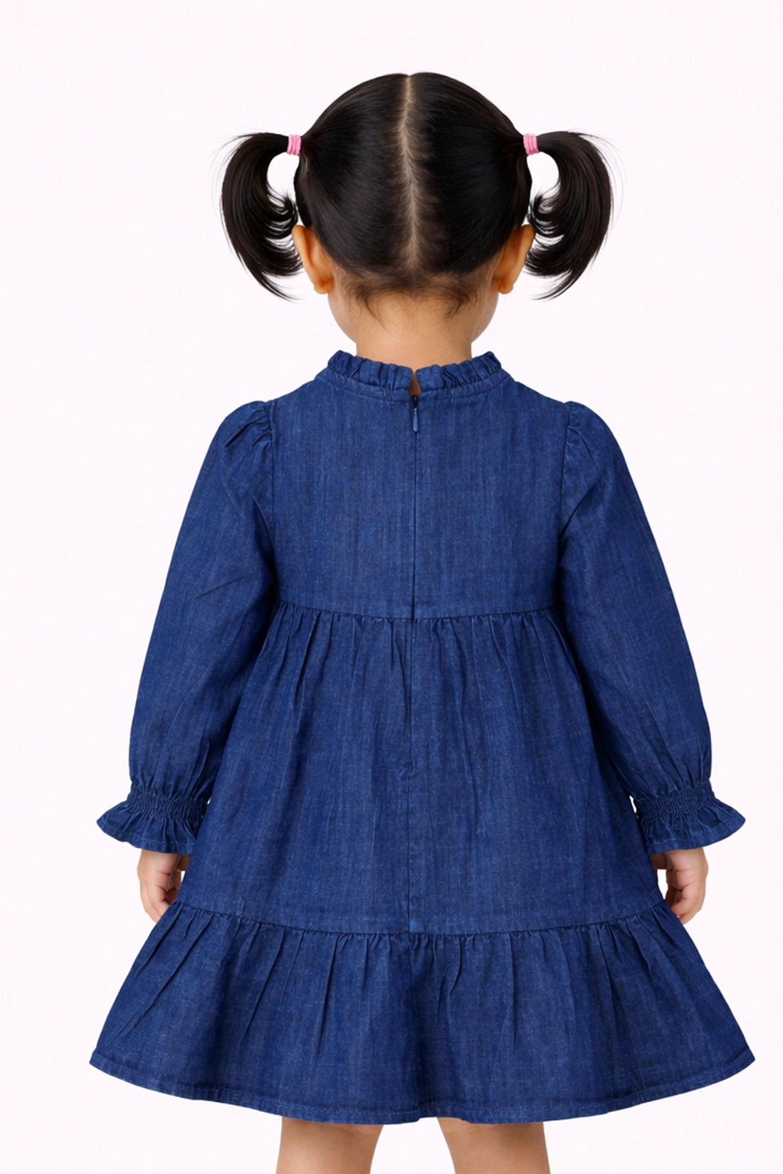 Baby Girls Blue Cotton Printed Dress