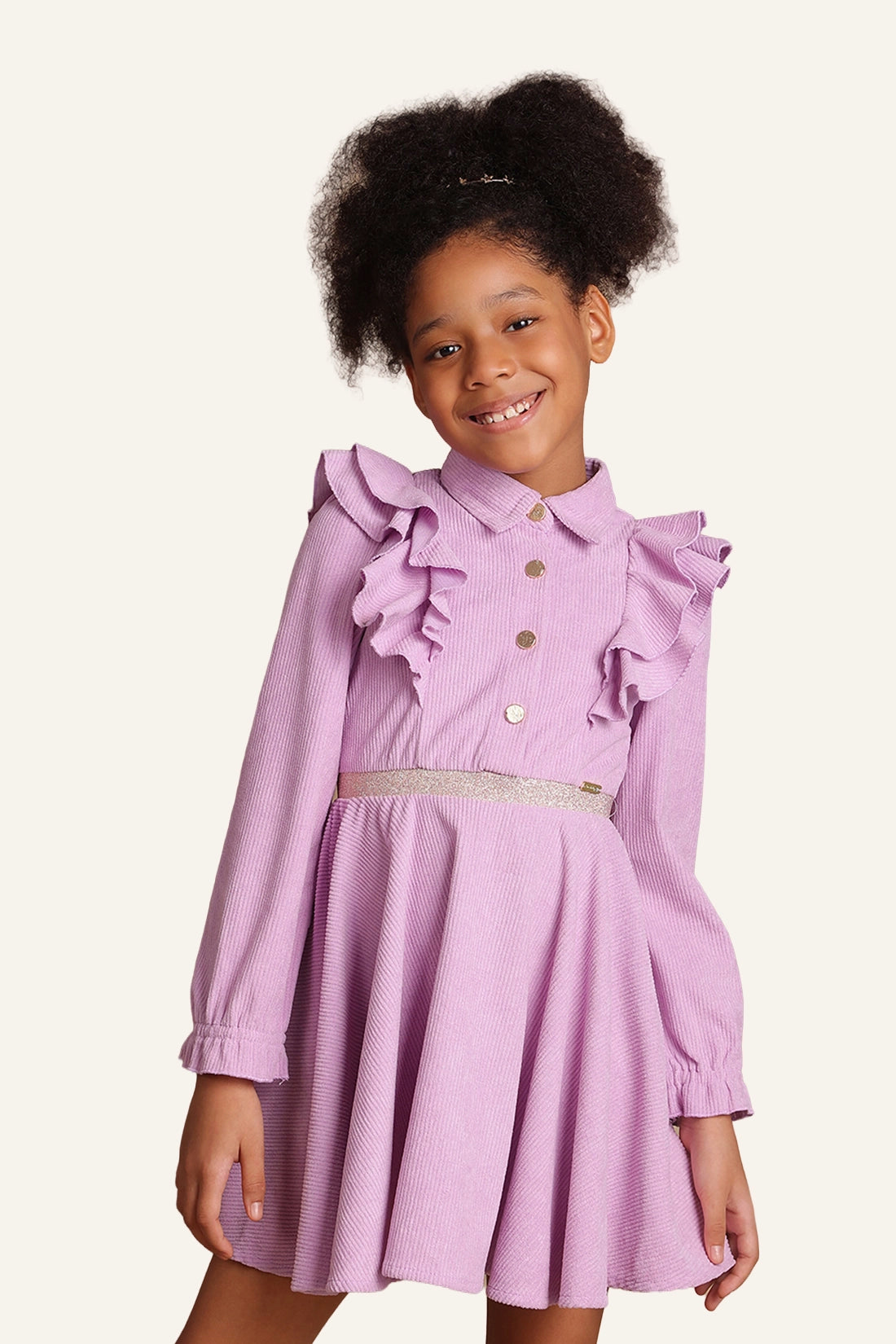 Girls Lilac A-line Flared Dress