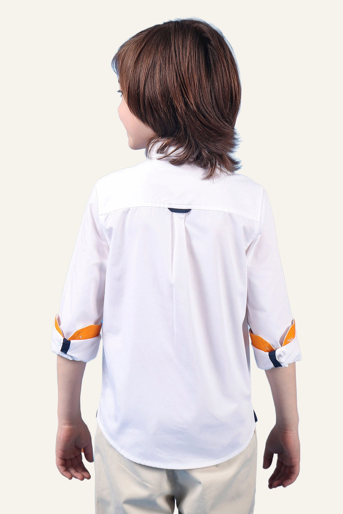 Boys White Embroidered Shirt