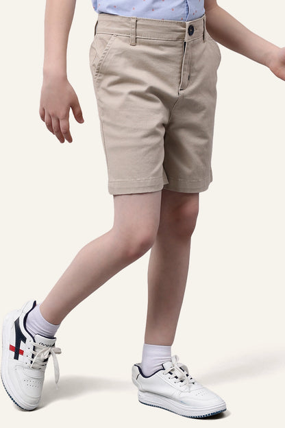 Boys Beige Cotton Shorts