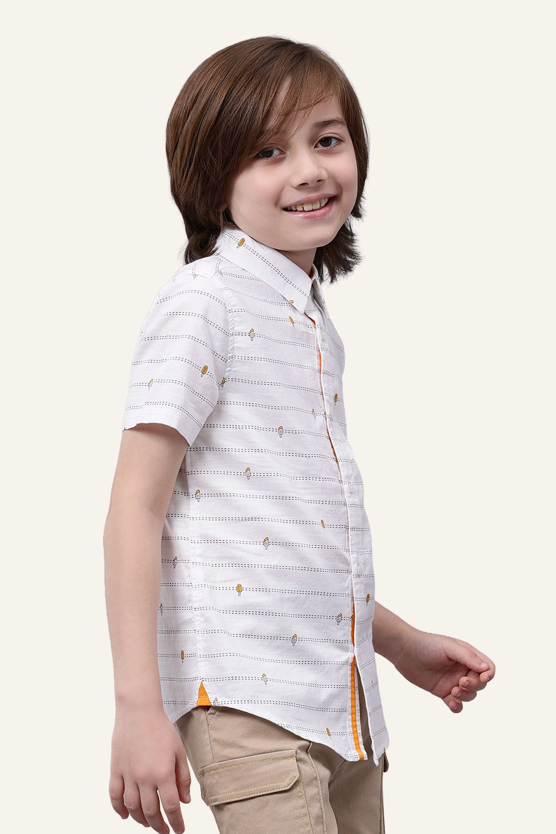 Boys Off White Casual Shirt