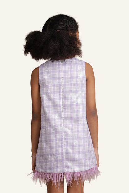Girls Lavender Sequinned Dress