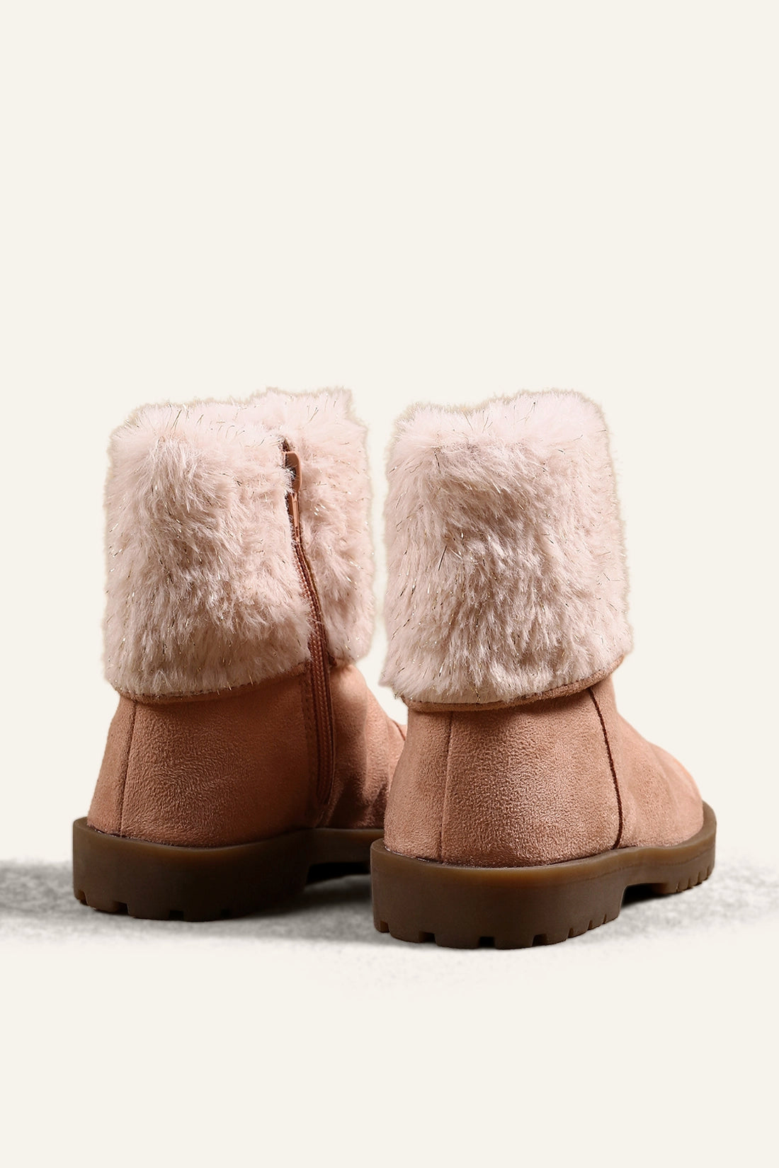 Girls Pink Solid Boots