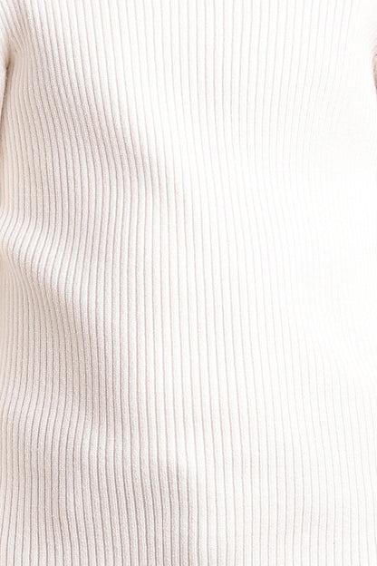 Boys Ivory White Solid Turtleneck Jumper