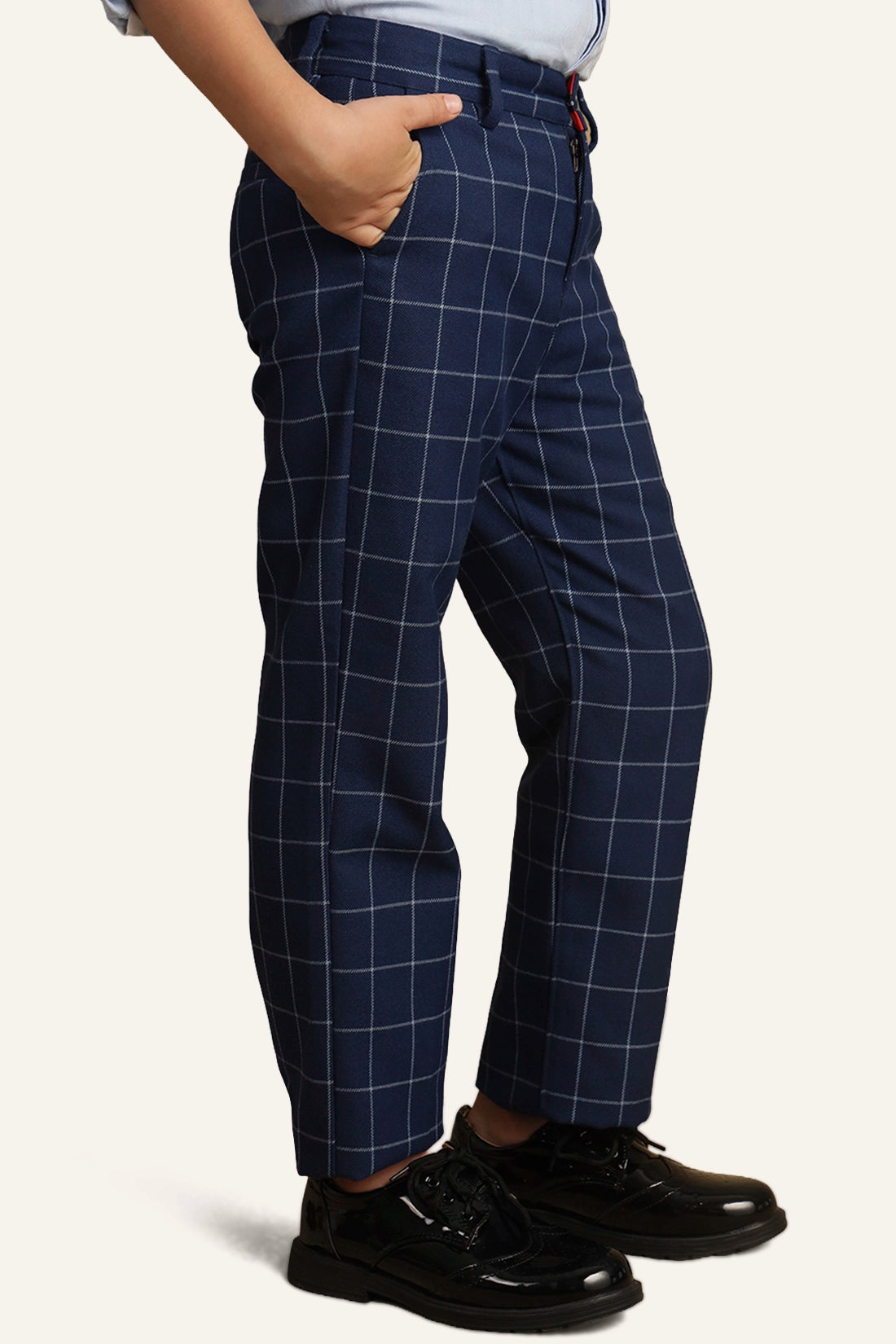 Boys Blue Checks Trouser