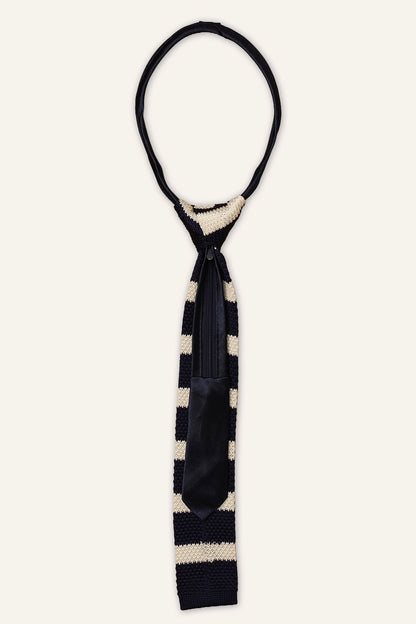 Boys Navy Blue Stripes Tie