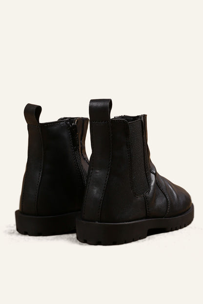 Boys Black Solid Boots