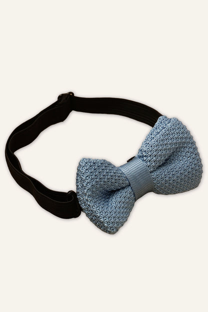 Boys Blue Woven Solid Bow