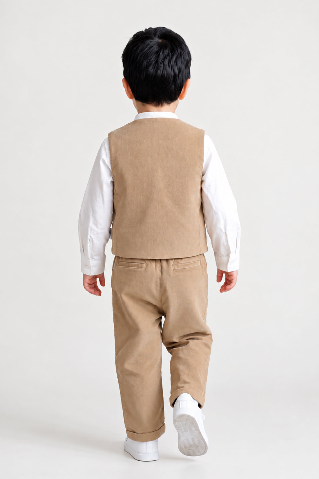 Baby Boys Sand Multicolour Cotton V-Neck Clothing Set