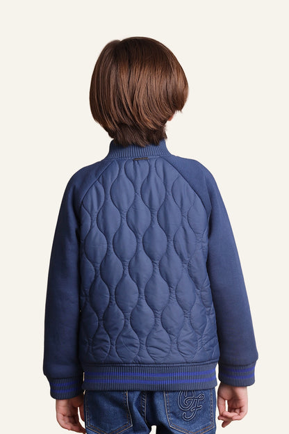 Boys Navy Blue Quilted Jacket