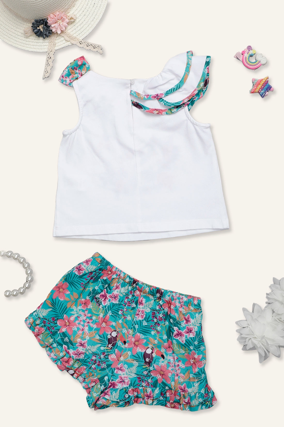 Baby Girls Round Neck White Top