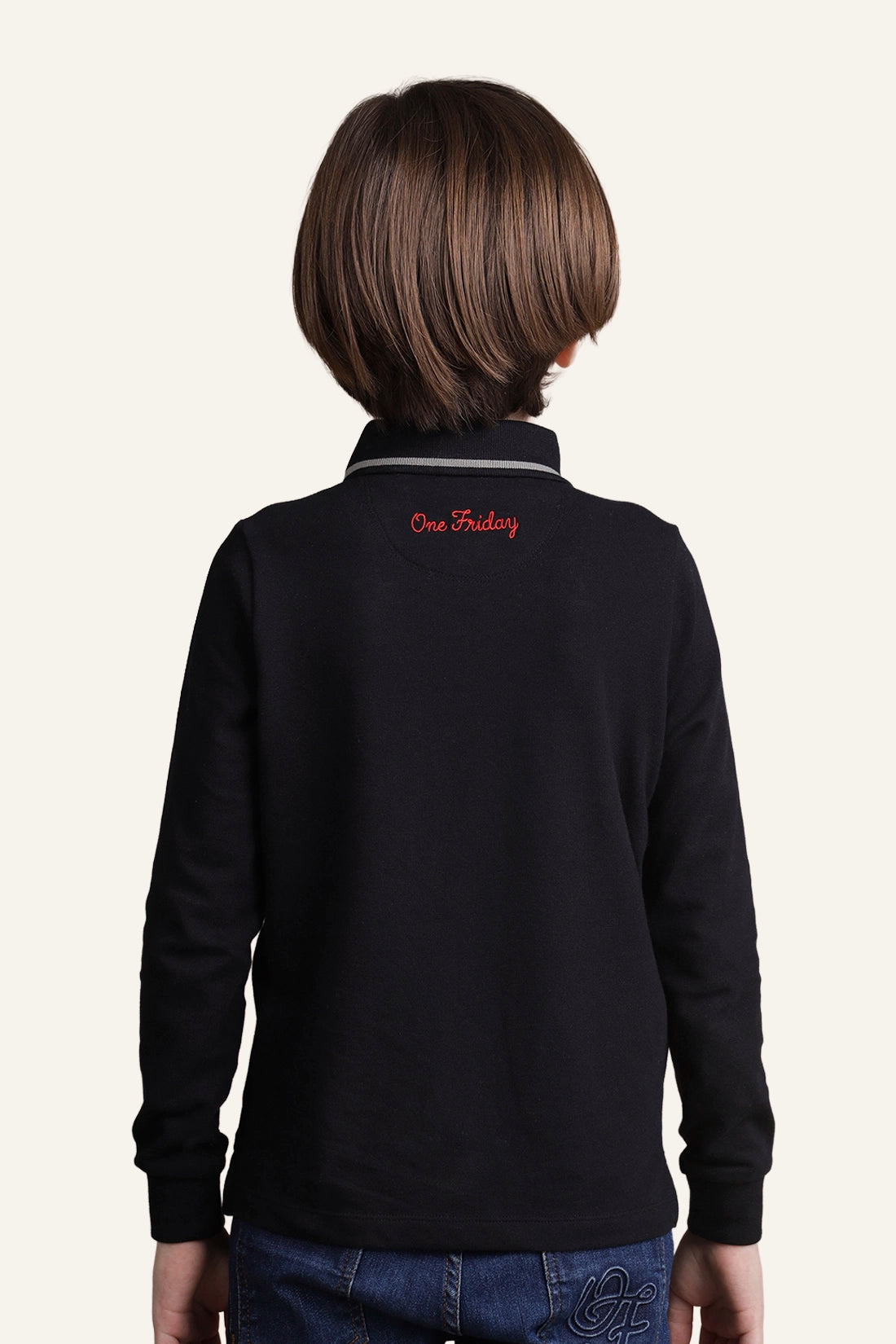 Boys Black Polo T-shirt