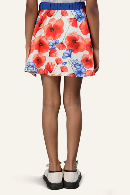 Girls Multicolored Floral Skirt
