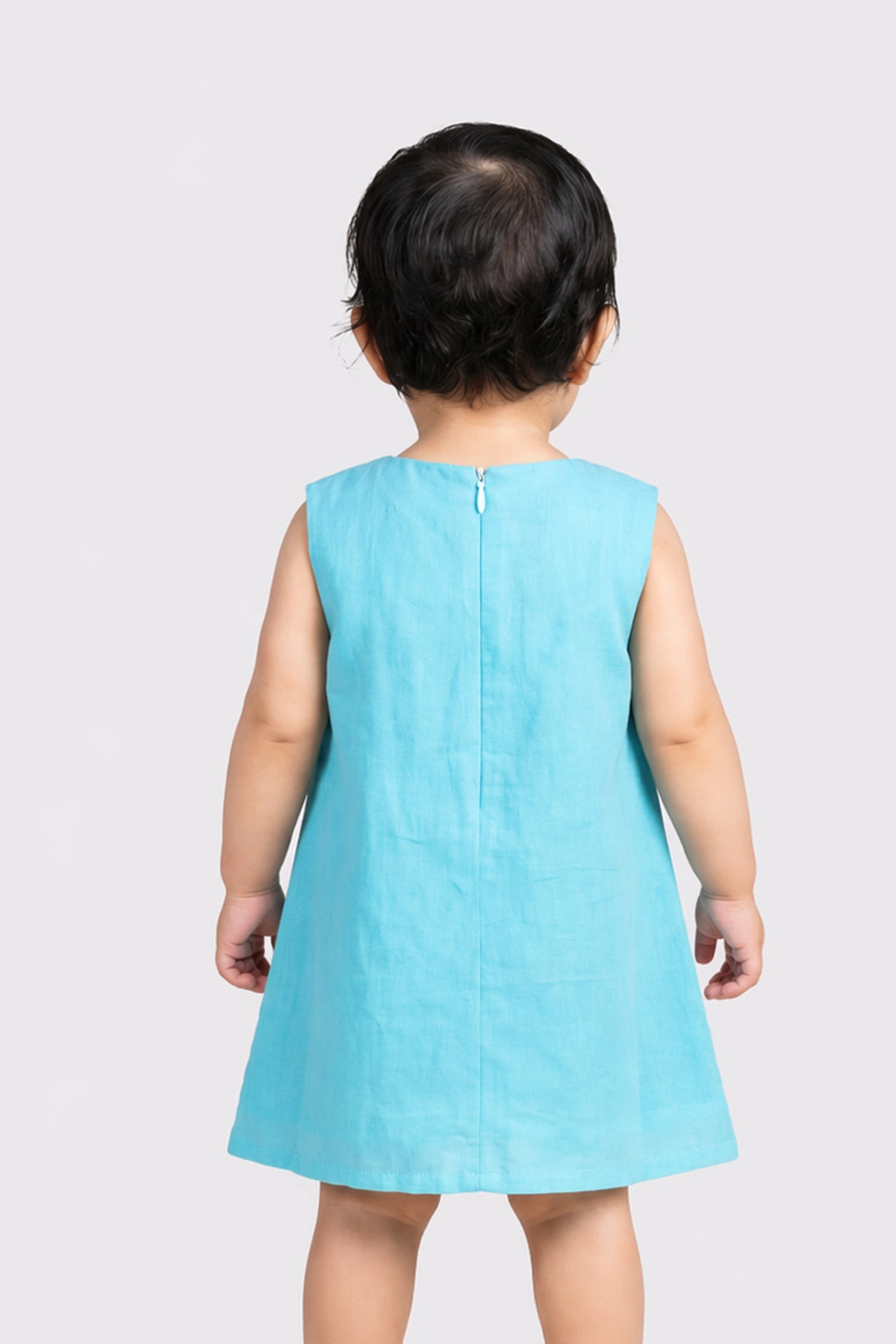 Baby Girls Mint Solid Cotton Dress